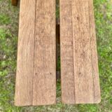 Pair of handcrafted solid elm benches