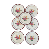 7 Old dessert Asiettes in faIence, Longchamp Agen service
