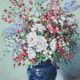 XXth painting E. Thioulouze flowers in a vase