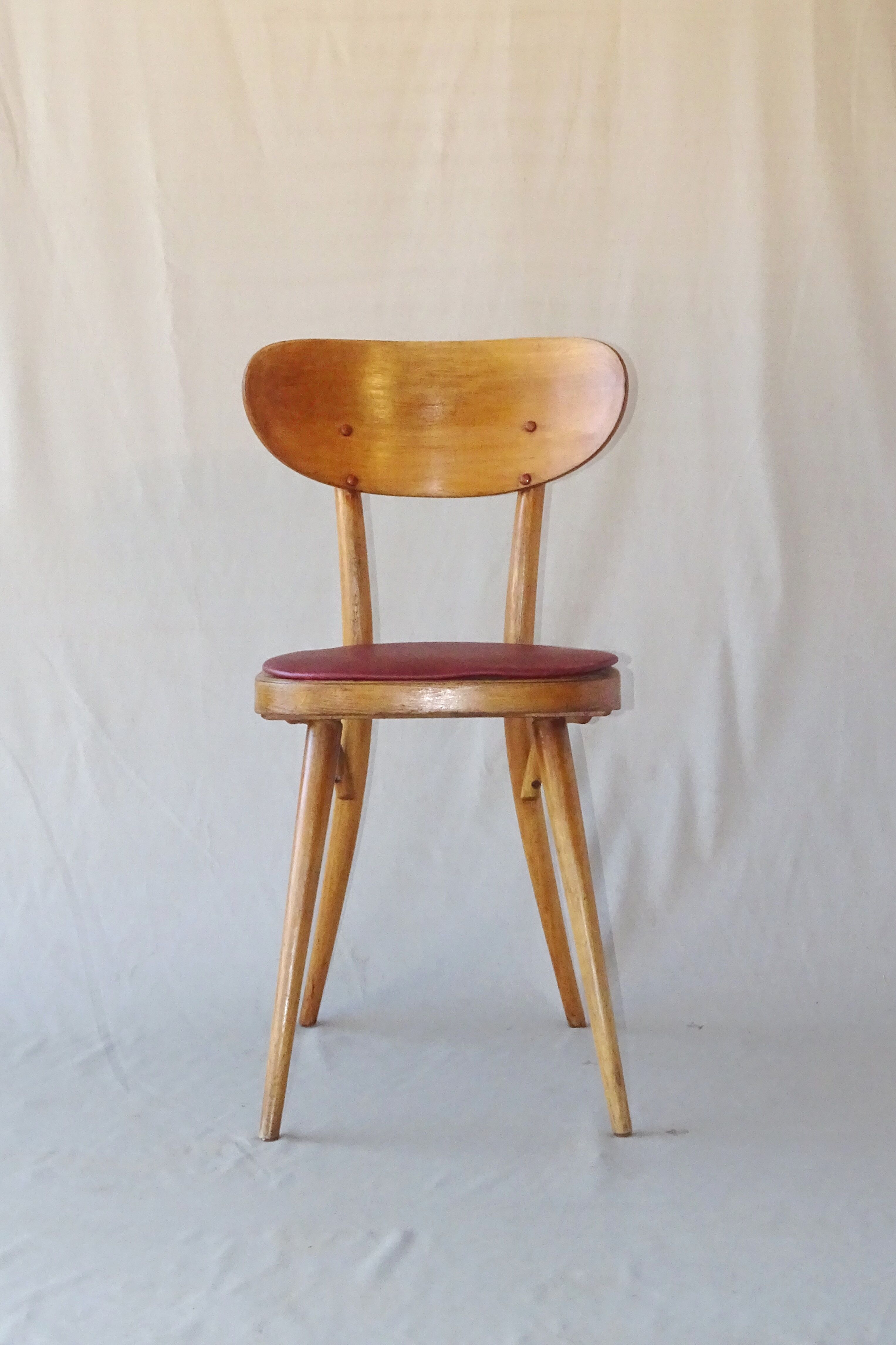 Baumann skai, foot compass zone 1955 Scandinavian vintage Chair