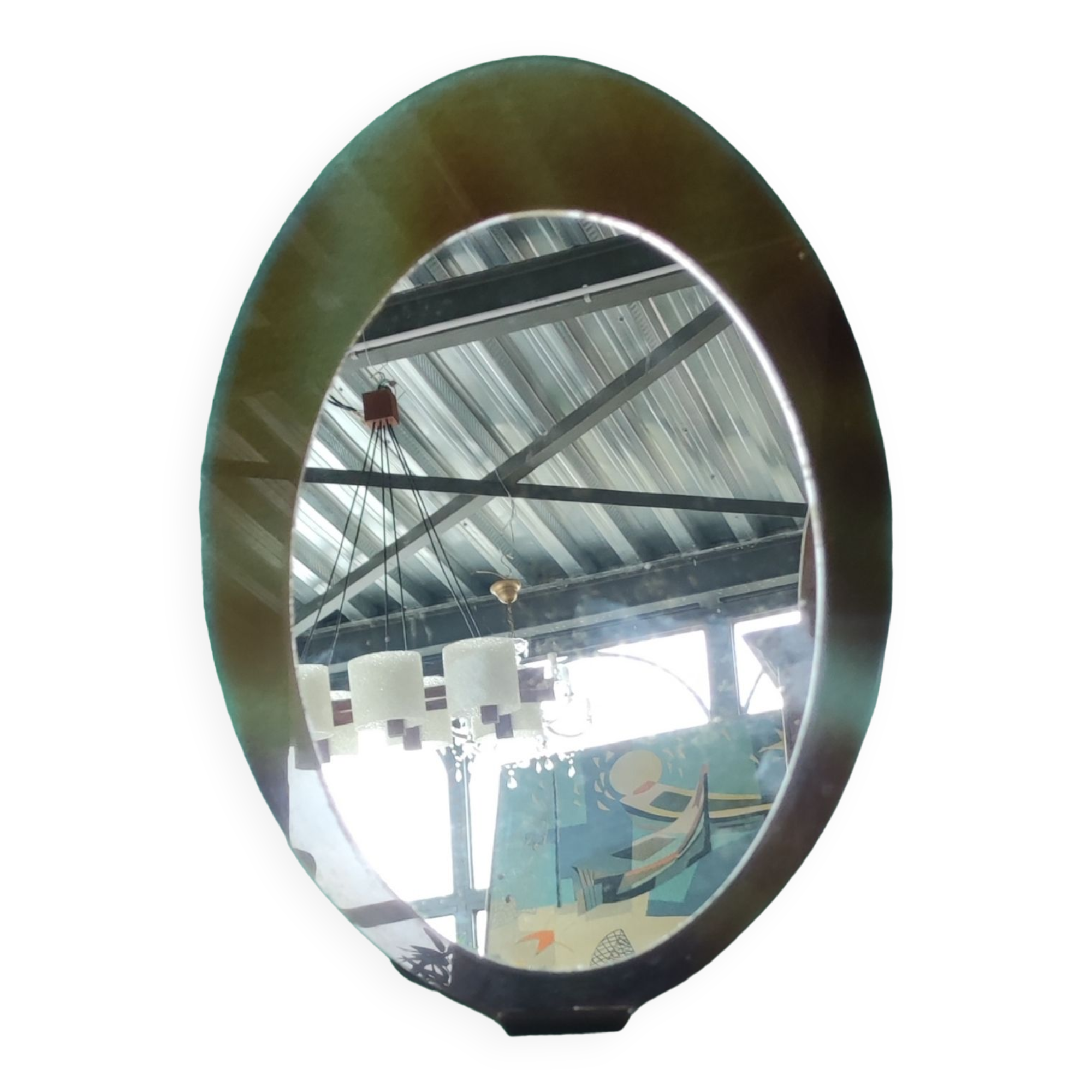 Miroir vintage à poser/plastique fumé