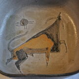 Deep dish ceramic décor to the bull Vallauris