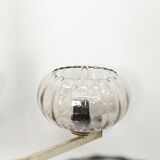 See Delmas chandelier, 3 arms, black and gold, clear glass, 1960