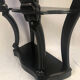 Pair of blackened wooden consoles, marble top