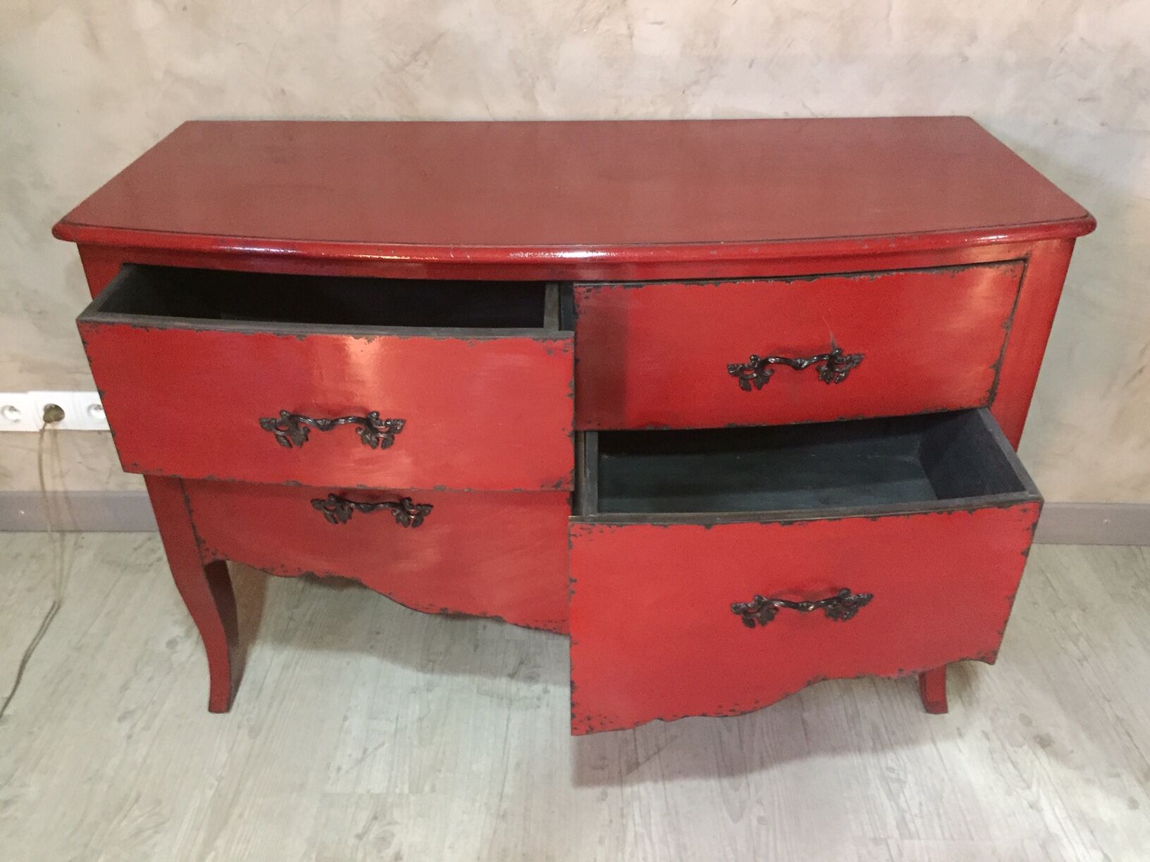 Regency style red dresser