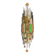 Wrought iron and colored glass wall light. 1960s.
