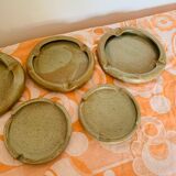 Set of 7 stoneware ashtrays