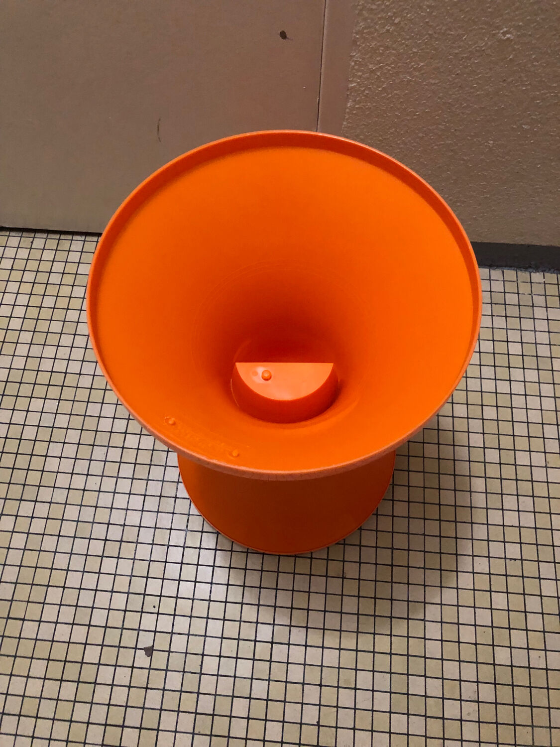 Vintage orange Tam Tam stool – Original stamp – 1970s