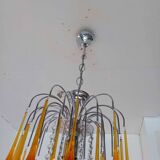 Paolo venini chandelier, murano 70 with large drops