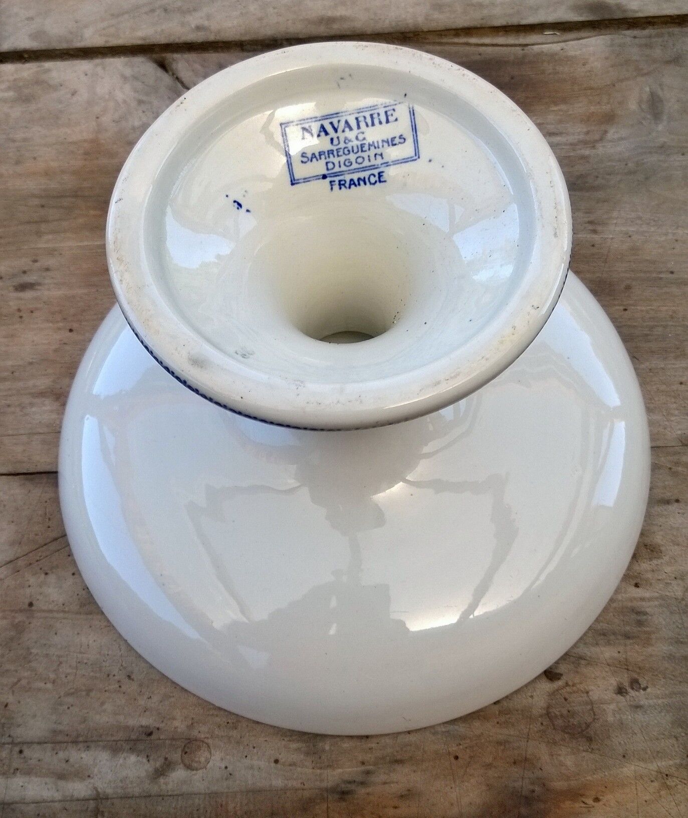 Former compotier in earthenware of Sarreguemines