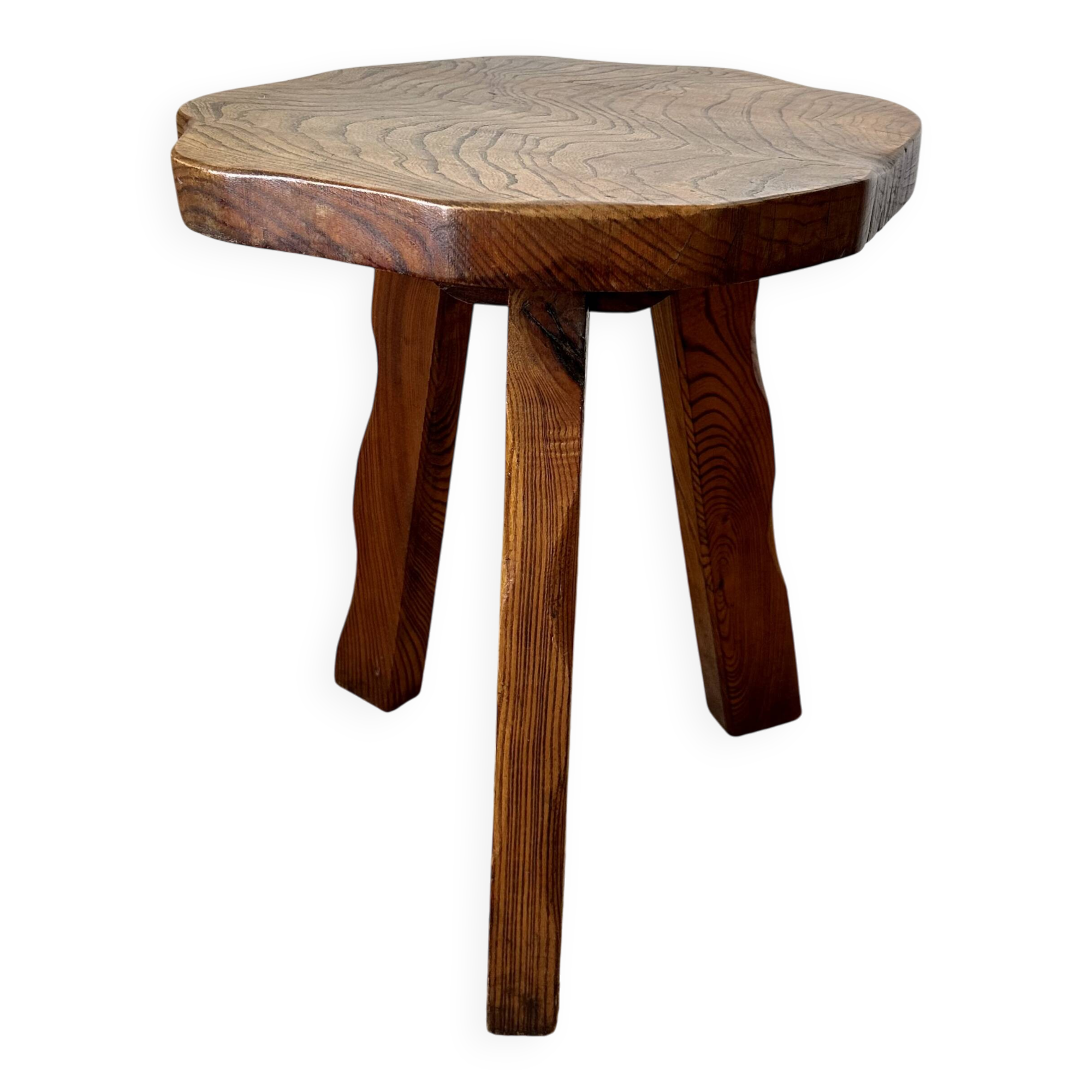 Midcentury brutalist rustic primitive side table by Wanderwood, England.