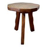 Midcentury brutalist rustic primitive side table by Wanderwood, England.