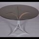 Table  pieds métal chromés et plateau en verre fumé, Circa 1970