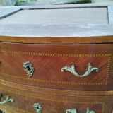 Commode ancienne marqueterie style louis xvi plateau marbre