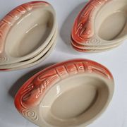 Set of 9 Vintage "Crayfish" Ceramic Bowls, "Charles Amand"