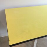 Yellow Formica kitchen table, 1960