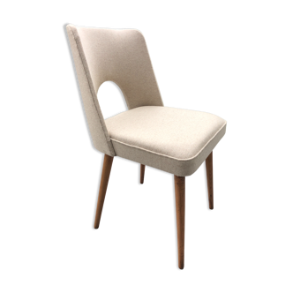 Beige Wool Shell Dining Chair by Lesniewski for Słupskie Fabryki Mebli, 1962