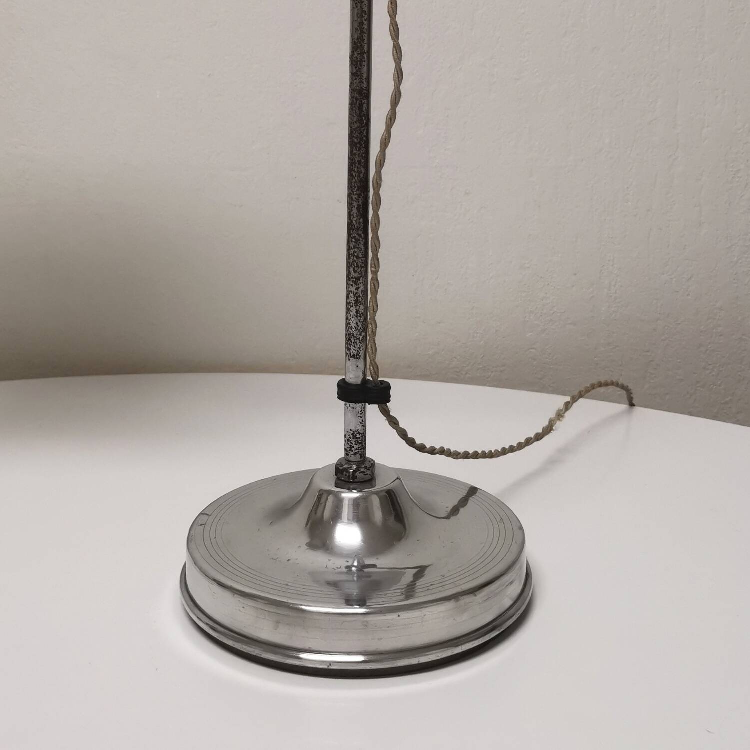 Articulated industrial lamp, nickel-plated, Houillon Nancy,