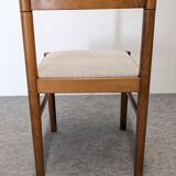 Set of 6 brutalist beech chairs, 1960s-1970s