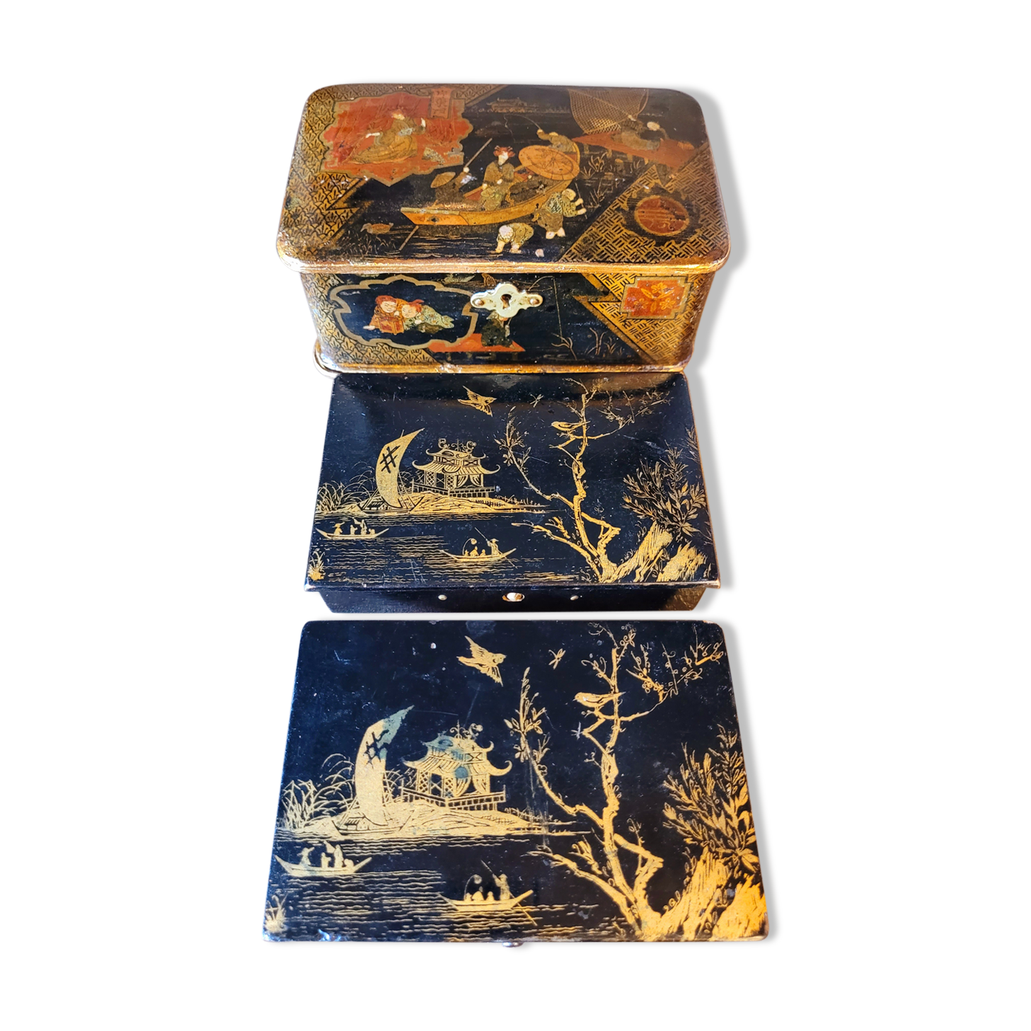 Old Vintage Boxes NINETEENTH in lacquer Asia China