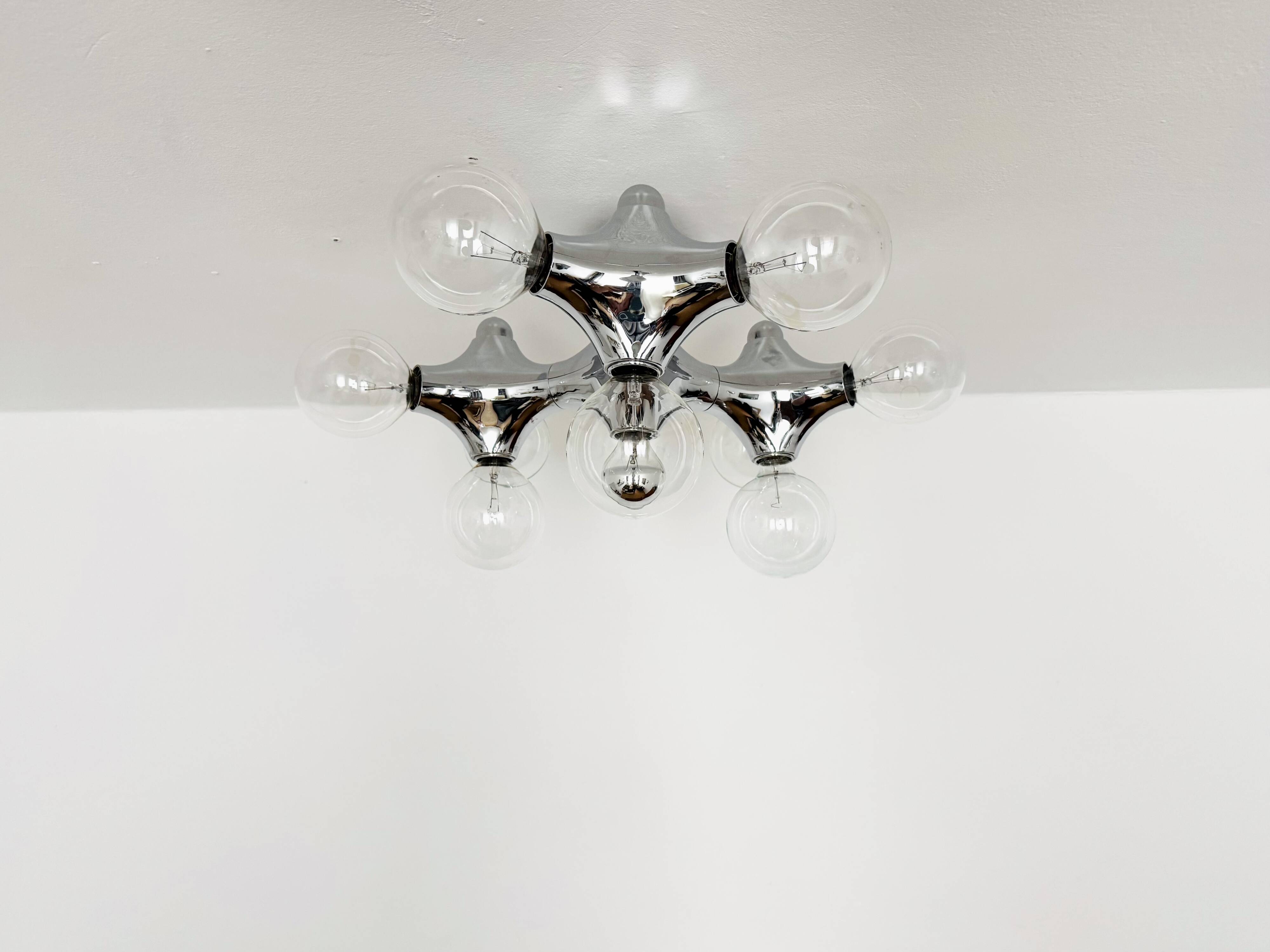 Plafonnier Spoutnik Gemini par Gebrüder Cosack