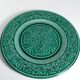 Large Scandinavian Modern Green Plate, Arol Ceramic, Halden Norway, 1950s