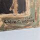 Cubist expressionist portrait in oil by Calvo Carrión 1970s