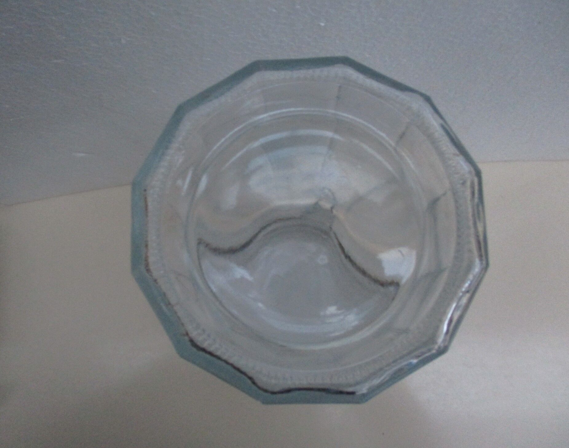 glass jar with vintage cut sides "hermetic"