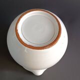 Vintage white glazed ceramic pitcher signed