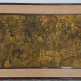 Tableau indonésien encadré 93 x 60,5 cm