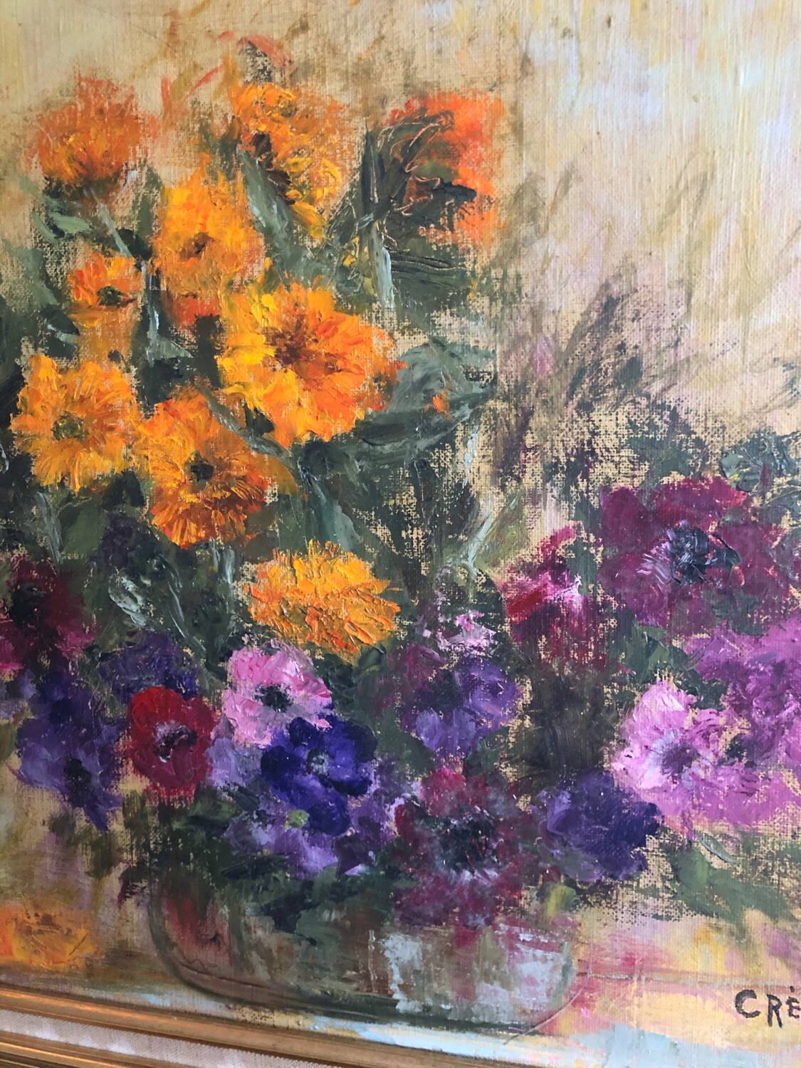 Painting Still life of flowers Oil on canvas