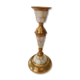 Brass and mother-of-pearl candle holder