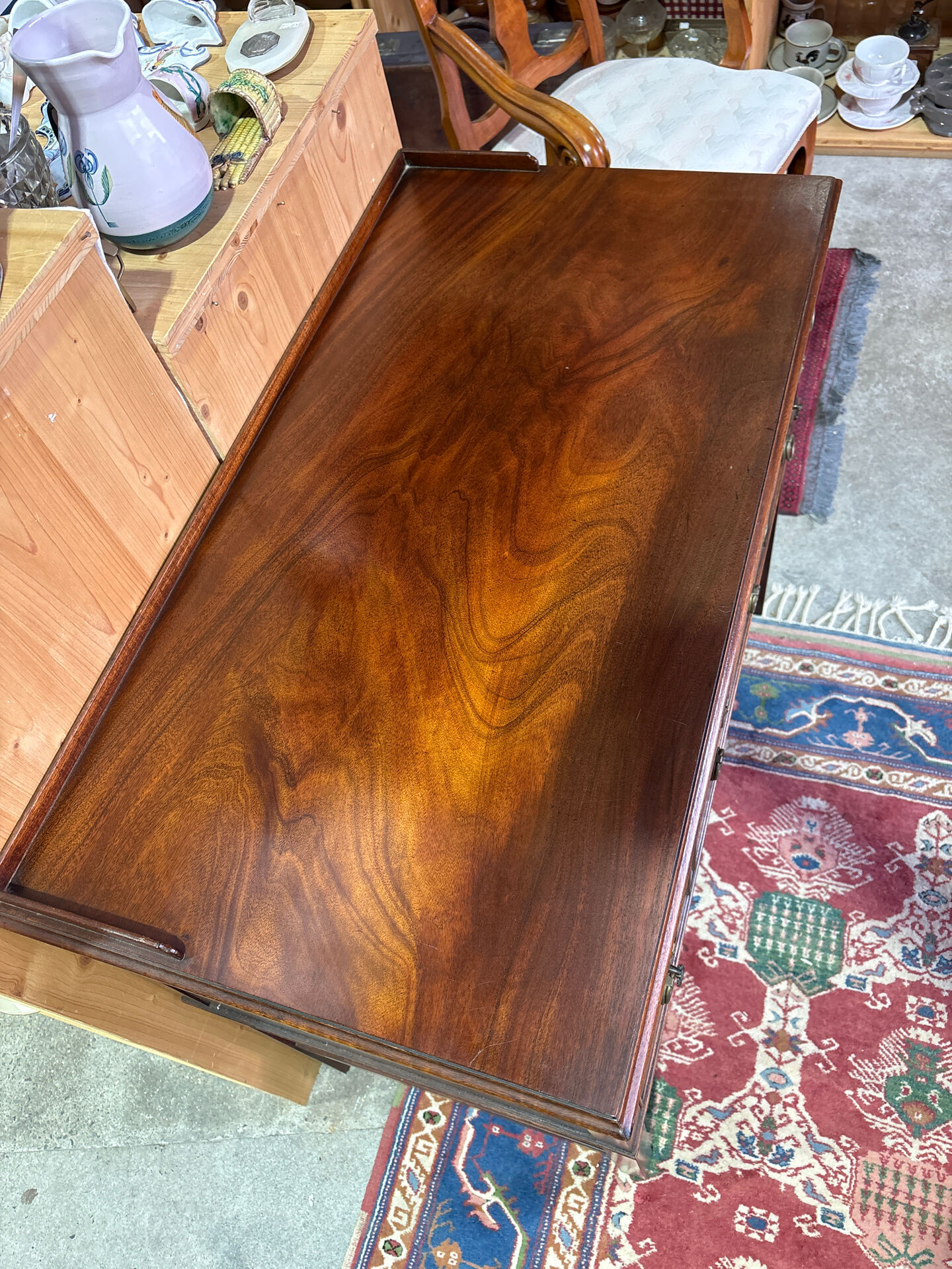 English mahogany sideboard with numerous drawers – sliding top