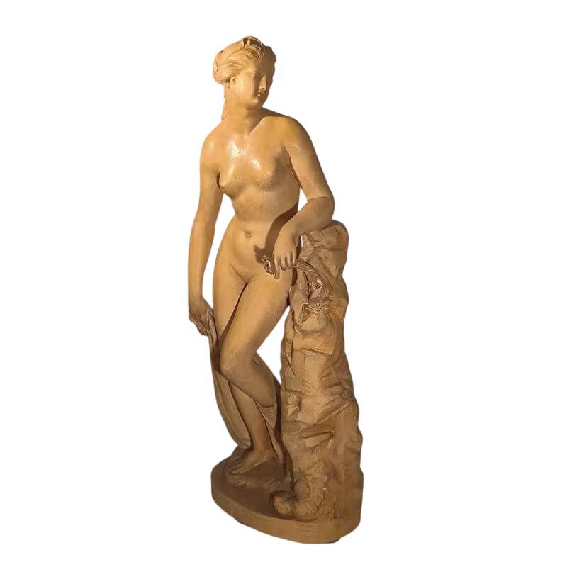 Charles van oemberg 'venus' sculpture of a female nude with drapery, terracotta, c.