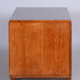 Czech Art Deco Oak Writing Desk Made in the 1930s, Restored