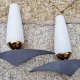 Pair of modernist wall lamps, vintage, 50s
