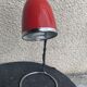 Desk, table lamp in red metal and silver vintage 1970