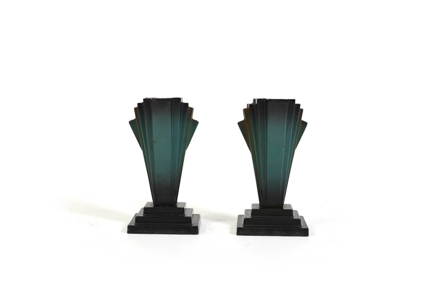 Art Deco Danish Mortuary Vases  Enamelled Iron, 1920s