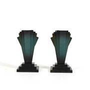 Vases mortuaires danois Art Déco en fer émaillé, années 1920