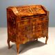 Antique walnut secretary cabinet with drop-down front, 2 drawers, Italy, 20th century.