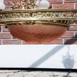 Grand lustre en laiton, Europe occidentale, milieu du XXe siècle.