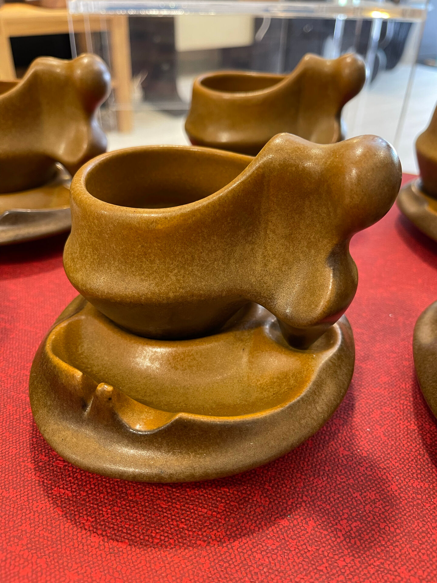 6 cups with saucers 1970. Sighisoara earthenware.