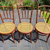 Set of 6 Fischel chairs in cane wood