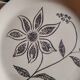 Flat stoneware plates with floral decoration – France – 1970s