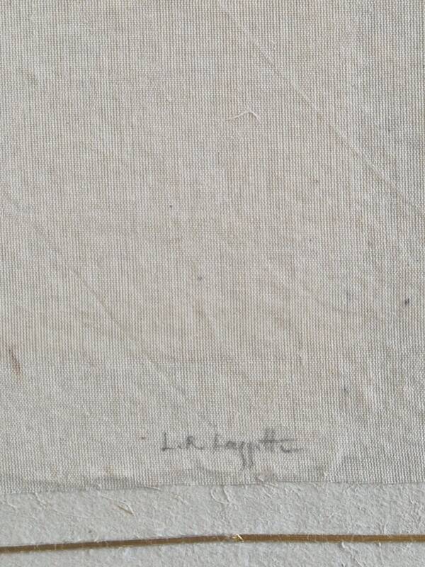 La Roche Laffitte (Born in 1943) - Watercolour drawing on silk - Tulip