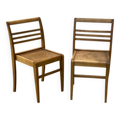 Paire de chaises de René GABRIEL époque reconstruction 1950