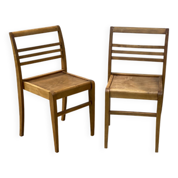 Pair of chairs by René GABRIEL, reconstruction period 1950