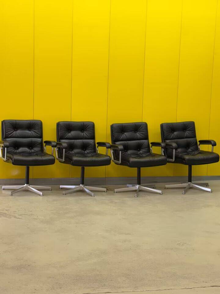 1970s Leather Swivel Chair Eurochair by Girsberger (Price for One)