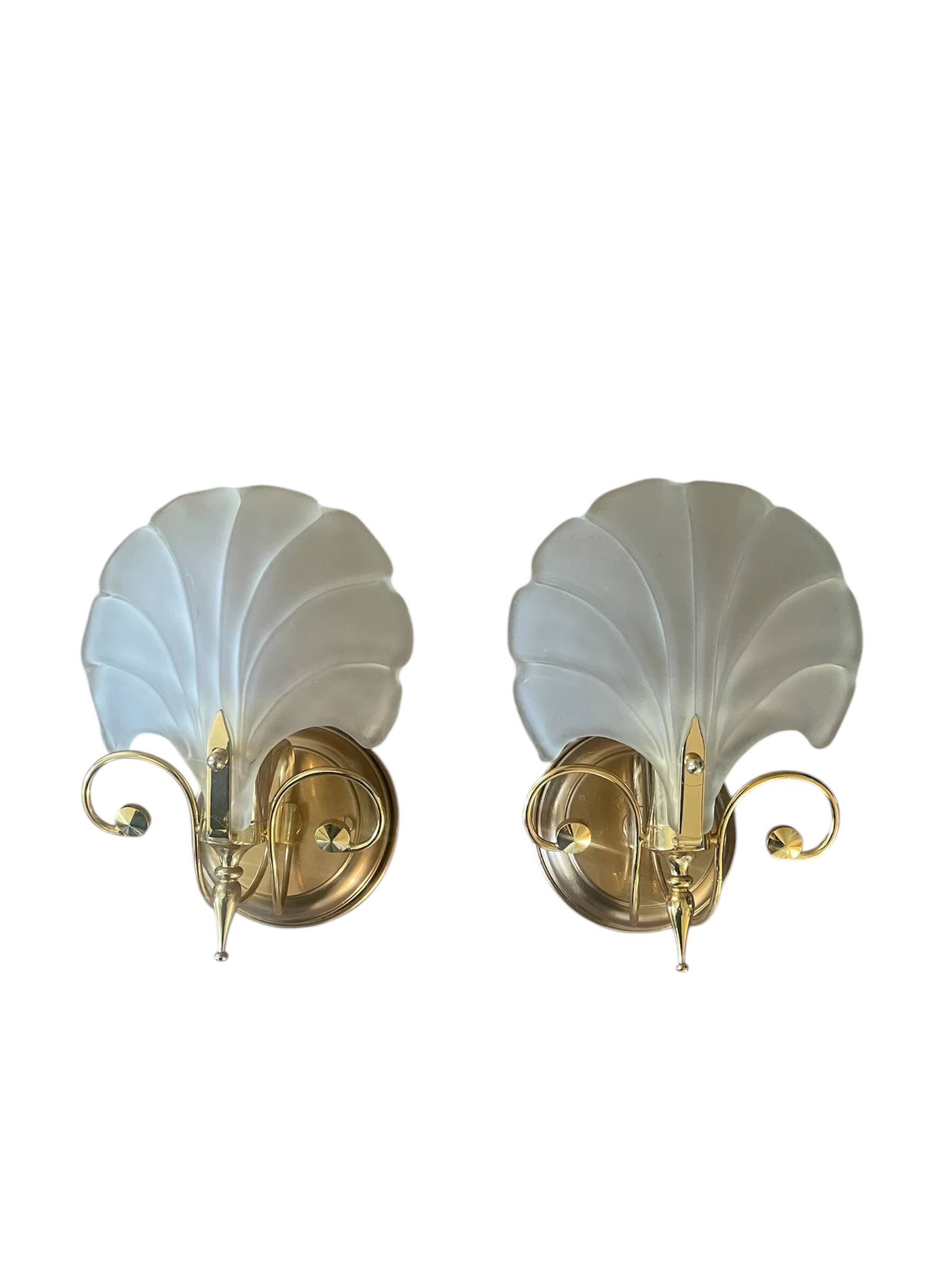 Pair of vintage shell wall lights