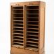 Double curtain cabinet in solid oak